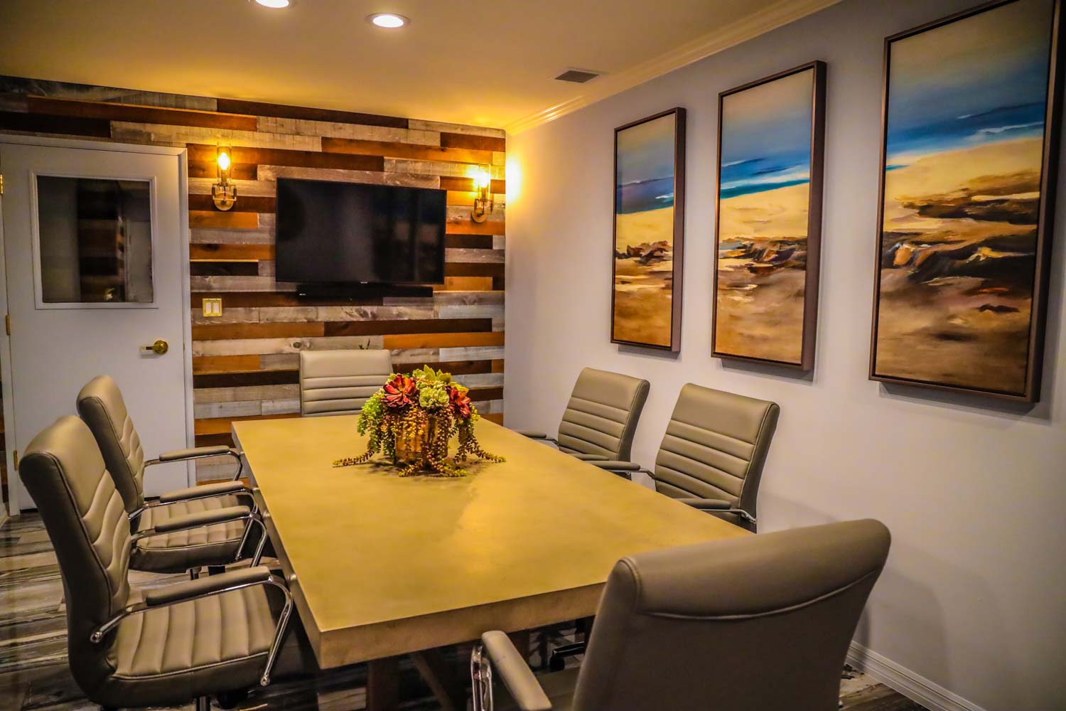 Angelus Funeral Home arrangement conference room with modern décor